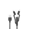 Cabo 3in1 (Lightining Connetor) USB-C & Micro USB Black (Ep)