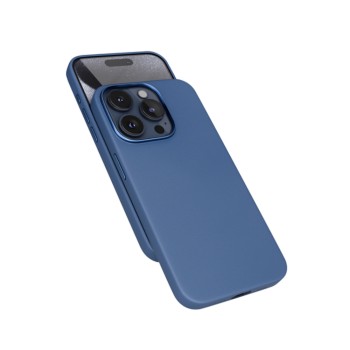 Capa em Pele Mag + iPhone 15 Pro Max Azul