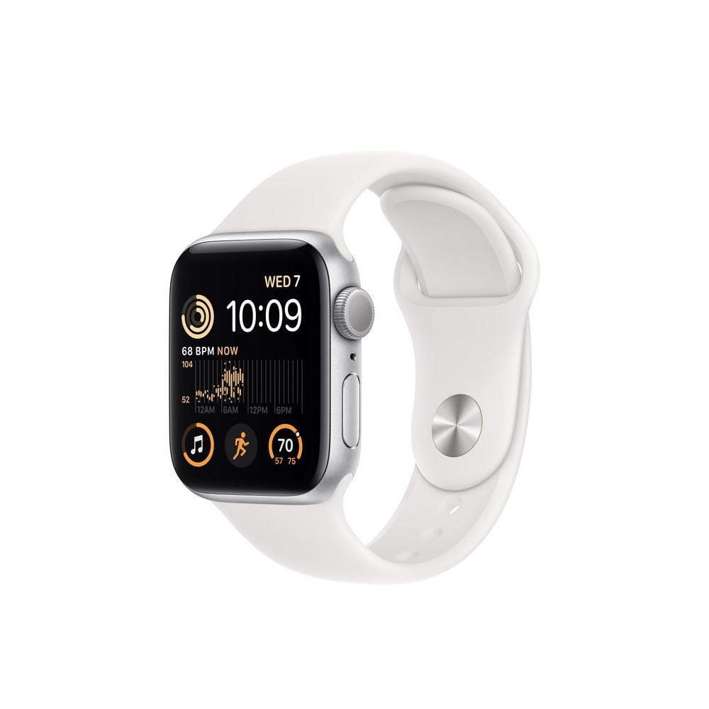 Apple Watch SE GPS 40mm Silver Aluminium Case with White Sport Band