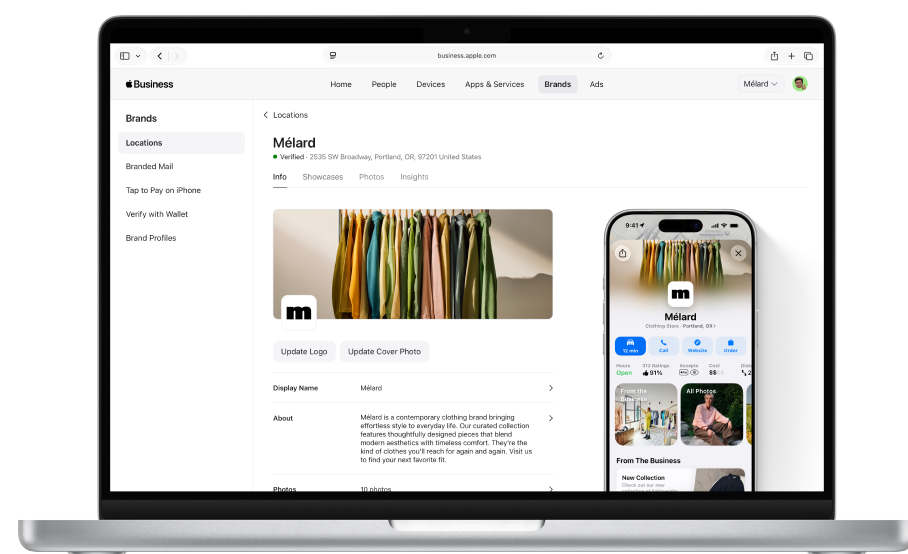 Gestão de marca Apple Business